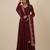 Maroon sequins pure chanderi silk salwar suit