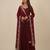 Maroon sequins pure chanderi silk salwar suit