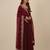 Maroon sequins pure chanderi silk salwar suit