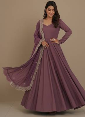 Mauve sequins pure chanderi silk salwar suit 3