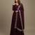 Wine sequins pure chanderi silk salwar suit