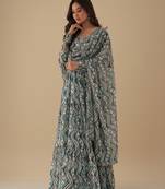 Multicolor printed pure georgette salwar suit