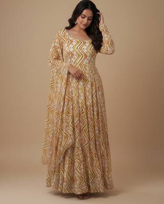 Multicolor printed pure georgette salwar suit 1