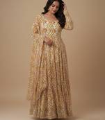 Multicolor printed pure georgette salwar suit