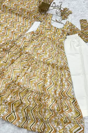 Multicolor printed pure georgette salwar suit