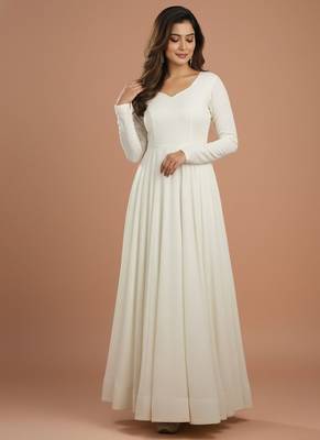 Cream embroidered pure silk salwar suit 2