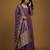 Mauve jacquard pure chanderi silk salwar suit
