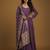 Mauve jacquard pure chanderi silk salwar suit
