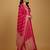 Pink jacquard pure chanderi silk salwar suit