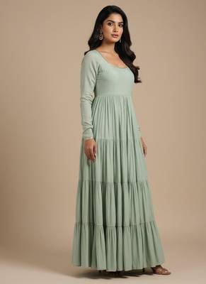 Light-green jacquard pure chanderi silk salwar suit 3