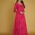 Rani-pink printed pure chiffon salwar suit