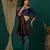 sky neavy blue silk blend banarasi saree with unstitched blouse piece