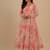 Peach printed faux georgette salwar suit
