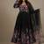 Black printed pure organza salwar suit