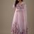 Pink printed pure organza salwar suit