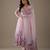 Pink printed pure organza salwar suit