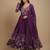 Wine printed pure organza salwar suit