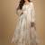 Off-white printed pure organza salwar suit