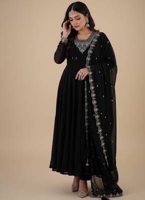 Black zari pure georgette salwar suit 1