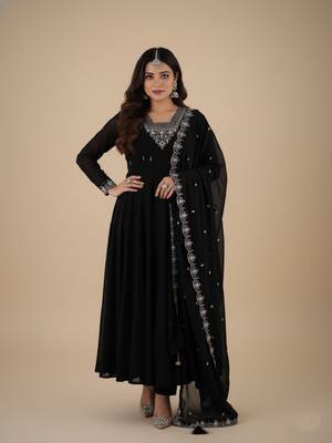 Black zari pure georgette salwar suit 2