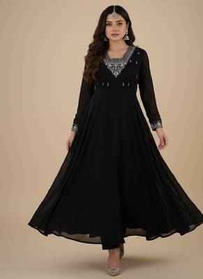 Black zari pure georgette salwar suit 3