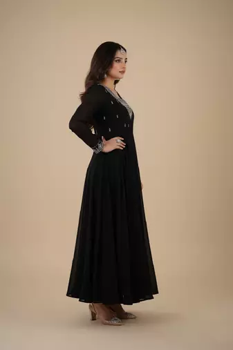 Black zari pure georgette salwar suit