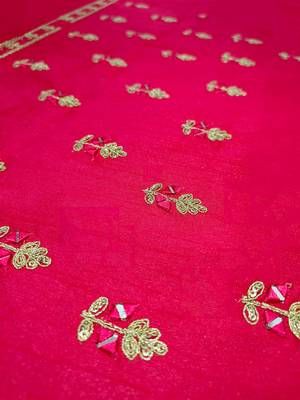 pink georgette sequins zari work lehenga choli 4