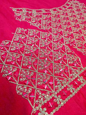 pink georgette sequins zari work lehenga choli 5