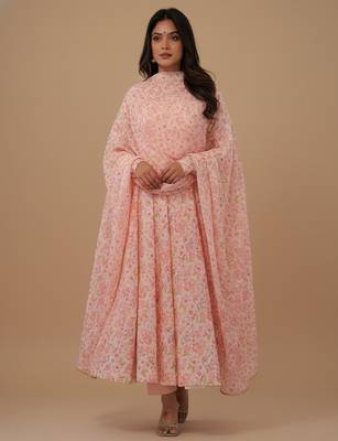 Multicolor printed chiffon salwar suit 1