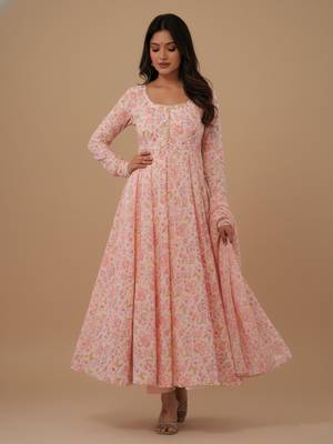 Multicolor printed chiffon salwar suit 3