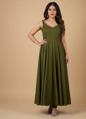Mehendi embroidered pure silk salwar suit 3