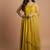 Yellow embroidered pure silk salwar suit