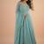 Sky-blue embroidered silk blend salwar suit