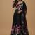 Black printed pure organza salwar suit