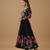 Black printed pure organza salwar suit