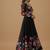 Black printed pure organza salwar suit