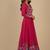 Rani-pink printed pure organza salwar suit