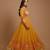 Mustard printed pure organza salwar suit