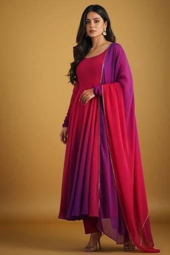 Multicolor tie dye pure georgette salwar suit