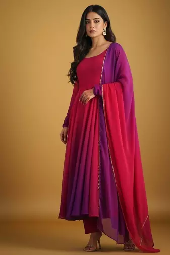 Multicolor tie dye pure georgette salwar suit