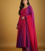Multicolor tie dye pure georgette salwar suit