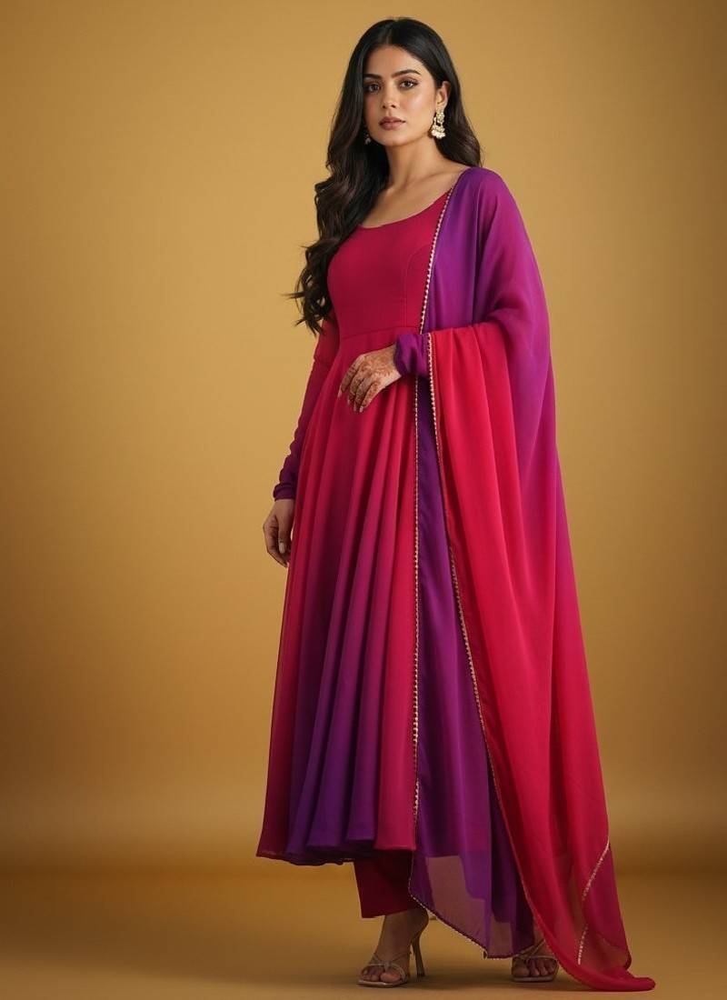 Multicolor tie dye pure georgette salwar suit