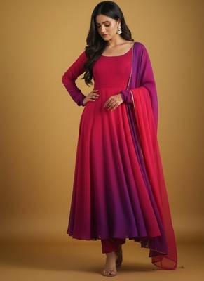 Multicolor tie dye pure georgette salwar suit 3