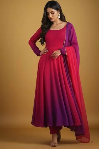 Multicolor tie dye pure georgette salwar suit