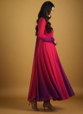 Multicolor tie dye pure georgette salwar suit 4