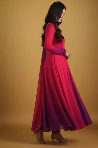 Multicolor tie dye pure georgette salwar suit