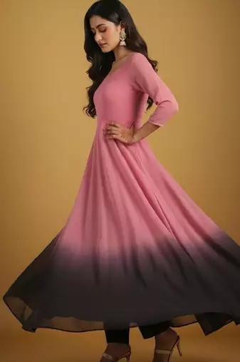 Pink tie dye pure georgette salwar suit