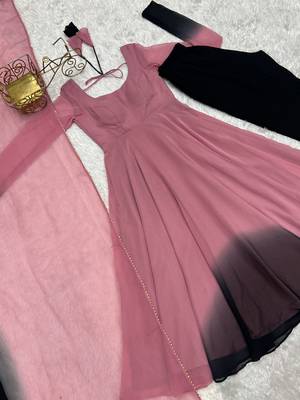 Pink tie dye pure georgette salwar suit 4
