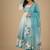 Multicolor printed pure organza salwar suit