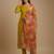 Mustard floral print pure viscose salwar suit